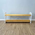 Rack TV de Madeira Pinus Linea Nozes e Branco