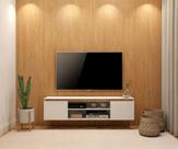 Rack Tv Estante Sala Nicho Madeira White Organizor Moderno