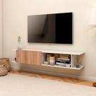 Rack Tv Sala Parede Nicho Organizador Madeira Branca Estante