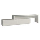 Rack Veneza Univ Extensível 164 cm a 300 cm Laca Off White Brilhante