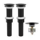 Rackickyer Ralo de Pia para Banheiro com Sistema Pop-Up, Preto Fosco, Kit com 2