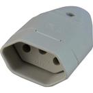 Radial Pino Femea 2P+T 20A Cinza - Kit C/10 Pc