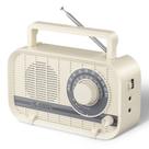 Rádio AM FM portátil Audiocrazy com Bluetooth 5.0 Cream