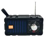 Rádio Caixa de Som Solar Recarregável USB Lanterna Azul