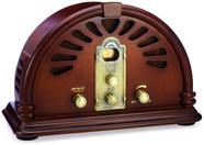 Rádio ClearClick VR44 Vintage de Madeira com AM/FM e Bluetooth 110V