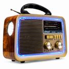 Rádio Cor Madeira Portátil Retrô Am Fm A Pilha Com Cabo Energia Bluetooth Entrada Pen driver