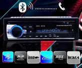 Rádio de Carro Bluetooth com AUX-IN, MP3, FM, USB e Controle Remoto - 1 Din