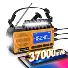 Rádio de Emergência com Manivela yesiwtc 37000mWh Solar AM/FM LCD