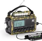 Rádio de emergência Mesqool 12000mAh Weather AM FM SW NOAA