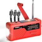 Rádio de Emergência PRUNUS J-366 com Alerta NOAA, Energia Solar e Manivela