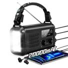 Rádio de manivela de emergência Puyinii 20000mAh com painel solar