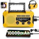 Rádio de manivela de emergência Veubew 10000mAh com lanterna