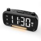 Rádio-despertador digital com alto-falante Bluetooth V5.0, rádio-relógio FM com luz noturna, carregador tipo C e USB, dimmer de 5 níveis, volume ajustável, 12/24H, soneca, bateria reserva, rádio-relógio alto para quarto