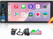 Rádio estéreo para carro Oeretzrac Single DIN com CarPlay sem fio