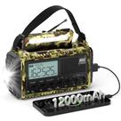 Rádio meteorológico de emergência PPLEE 12000mAh com manivela solar