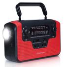 Rádio meteorológico IronSnow IS-388 com alarme, manivela solar