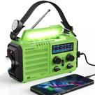 Rádio meteorológico Raynic 5000mAh Solar Hand Crank Emergency Green