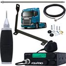 Rádio Móvel Px 40 Canais Antena Inox 2,70 Metros Alongador 60cm Suporte Traseiro Motorista Scania Streamline Cabo 5,5 Metros Kit Parafusos Anti-Furto