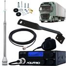 Radio Móvel Px 40 Canais RP-40 Antena Inox 2,70 Alongador 60cm Suporte Traseiro Volvo Fh Lado Motorista Parafusos Anti-Furto