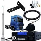 Radio Móvel Px 40 Canais RP-40 Antena Inox 2,70 metros Alongador 60cm Suporte Traseiro Daf Parafusos Anti-Furto
