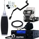Radio Móvel Px 40 Canais RP-40 Antena Maria Mole Inox 2,70 metros Parafusos Anti-Furto Suporte Traseiro Scania Serie 5