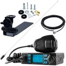 Rádio Móvel Px 80 Canais Antena Inox 1,40 metros Cabo 5,5m Suporte Carroceria Caminhonete Parafusos Anti-Furto