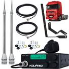 Rádio Móvel Px Antena Inox 2,70m Alongador 60cm Suporte Traseiro MB Actros Cabo 5,5m Kit Parafusos