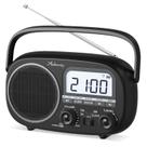 Rádio Portátil Audiocrazy AM FM com Bluetooth Preto