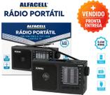 Radio Portátil Recarregável Am/ Fm/ Sw/ Bluetooth/ Usb e Cartão Alfacell Alta Qualidade Sintonia
