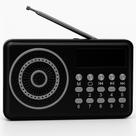 Rádio Portátil Recarregável Sem Fio com Bluetooth, USB, TF, Auxiliar e AM/FM - Preto
