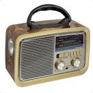 Rádio Portátil Retrô Am Fm A Pilha Energia Usb Recarregável Bluetooth