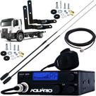 Rádio Px 40 Canais + 2 Antena Argentina Black Cabo 5,5m Suportes Dianteiro VW Constellation