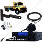 Rádio Px 40 Canais Antena Inox Mini Maria Mole 1,40m Cabo 5,5m Mb Lado Carona Mercedes Benz Cara Preta
