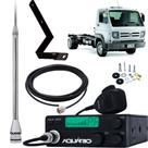 Radio Px 40 Canais RP-40 Antena Inox 2,70 metros Alongador 60cm Cabo 5,5 metros Suporte Lado Esquerdo Motorista Volkswagen Delivery