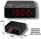 Rádio Relogio Digital Com Bluetooth Le-674 AM/FM Alarme Sonoro Bivolt Despertador De Cabeceira