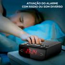 Rádio Relógio Digital Mesa AM FM Despertador Alarme Bivolt