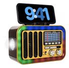 Rádio Retro 5w Bluetooth 5.1 Led Rgb Com Lanterna El-1322