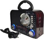 Rádio Retro Bluetooth Fm Am Mp3 Sd Card Usb Relógio - Grasep