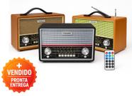 Rádio Retrô Portátil Recarregavel 8W AM FM SW 3 Bandas Estilo Vintage Clássico E Som De Qualidade