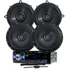Rádio Roadstar RS2714BR BT/2 USB/SD/FM/AUX + Par Alto Falantes 6 e 5 Bomber 200w + Antena Rádio