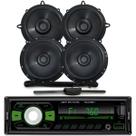 Rádio Roadstar RS2724 24v BT/2 USB/SD/FM/Aux + Par Alto Falantes 6 e 5 Bomber 200w + Antena Rádio