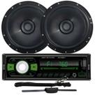 Rádio Roadstar RS2724 24v BT/2 USB/SD/FM/Auxiliar + 2 Alto Falantes 6 Bomber 100w + Antena Rádio