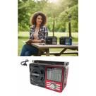 Rádio Vintage Portátil FM AM USB AUX - X-Bass Vermelho