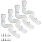 Rain Gutter Downspout Extensions plusgutter, pacote com 4 unidades brancas