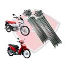 Raio Em Inox Dianteiro E Traseiro Biz 100 125 Todas Oferta Kit Completo ALLEN Não Enferruja Qualidade Original