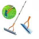 Rake De Gramado Com Cabo Ajustável Para Cuidados Com O Jardim, Ferramenta De Cultivo De Solo E
