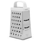 Ralador de legumes de inox com 4 faces e pegador de plástico branco de cozinha