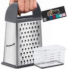 Ralador de queijo Gorilla Grip de 4 lados em aço inoxidável XL cinza