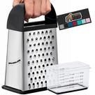 Ralador de queijo Gorilla Grip XL de 4 lados com recipiente inoxidável Ralador de queijo Gorilla Grip XL de 4 lados com recipiente inoxidável