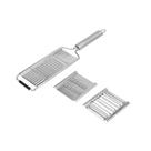 Ralador Inox 3 em 1 Fatiador de Legumes com Lâminas Removíveis e Base Antiderrapante Multifunciona